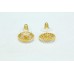 Ear tops studs Earrings yellow Gold Plated white Zircon Stone round flower